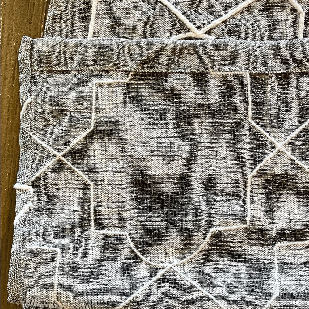 Gray and White Patterned Table Runner - Picture 3 of 3